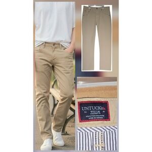 UNTUCKit Don Santiago 5-Pocket Chino Pants Khaki Size 32x30 Straight Stretch